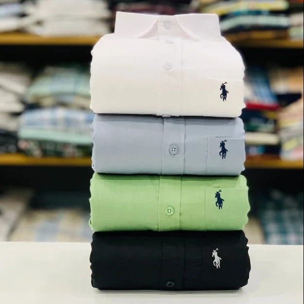 Rl Polo Plain Shirts (Combo Of 4 Pieces)