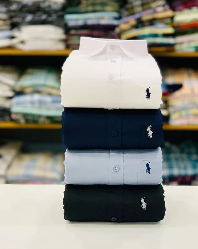 Rl Polo Plain Shirts (Combo Of 4 Pieces)