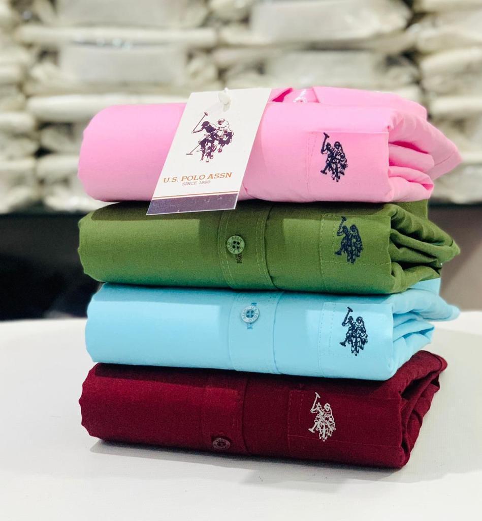Us Polo Plain Shirts (Combo Of 4 Pieces)