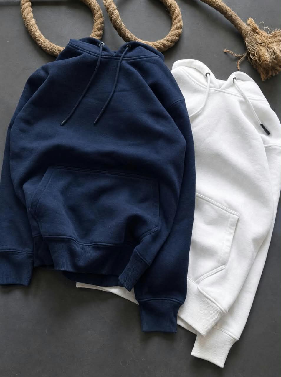 Premium Winter Hoodie Combo – Navy & White | 2 Piece