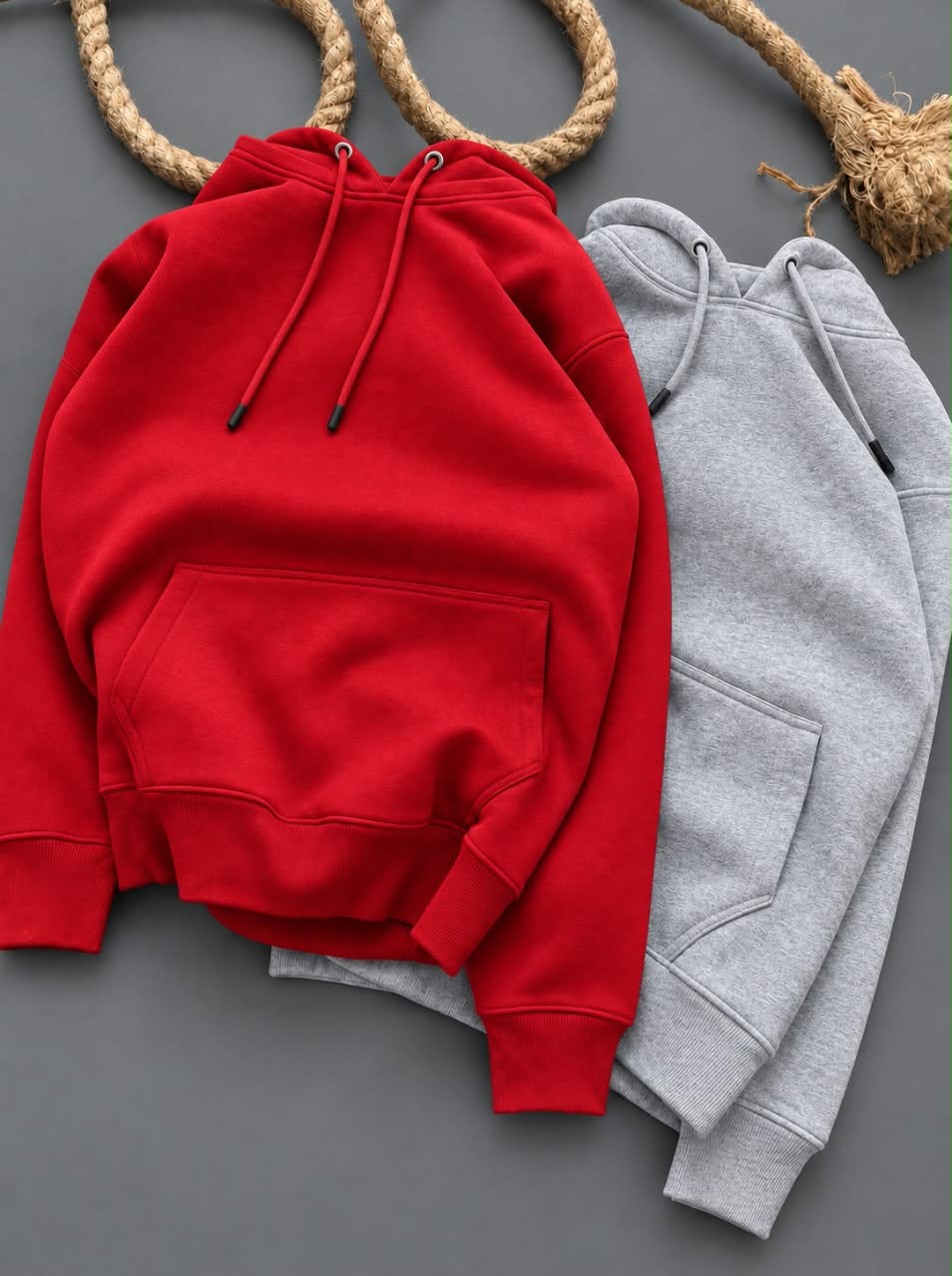 Premium Winter Hoodie Combo – Red & Grey| 2 Piece