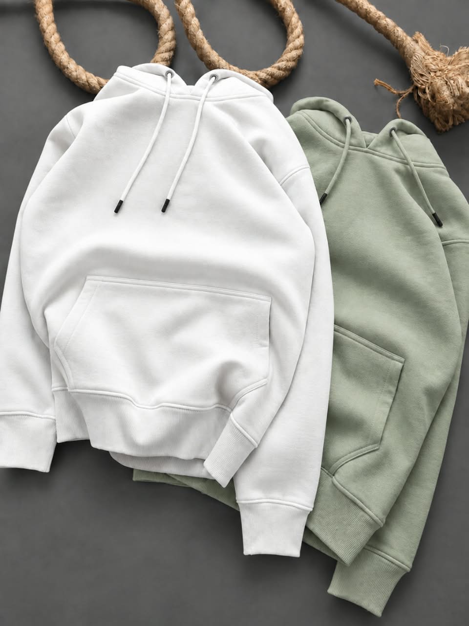 Premium Winter Hoodie Combo – Black & Pista| 2 Piece