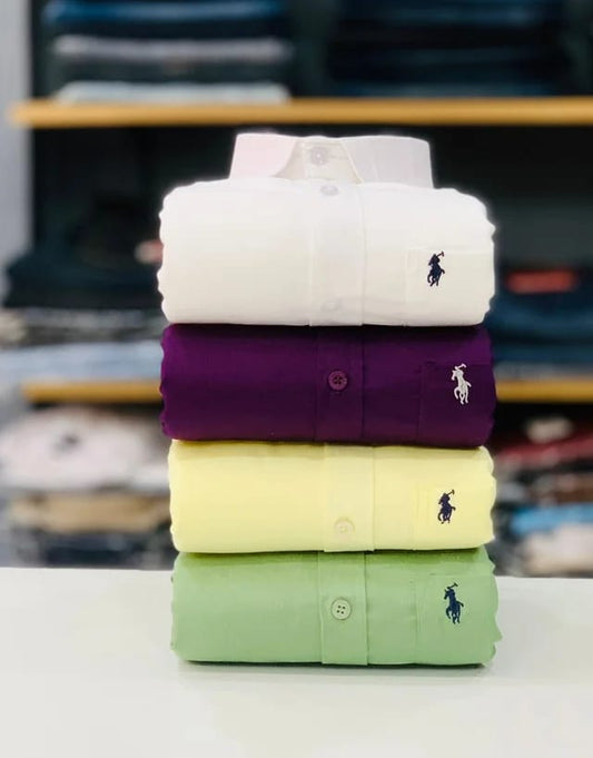 Rl Polo Plain Shirts (Combo Of 4 Pieces)