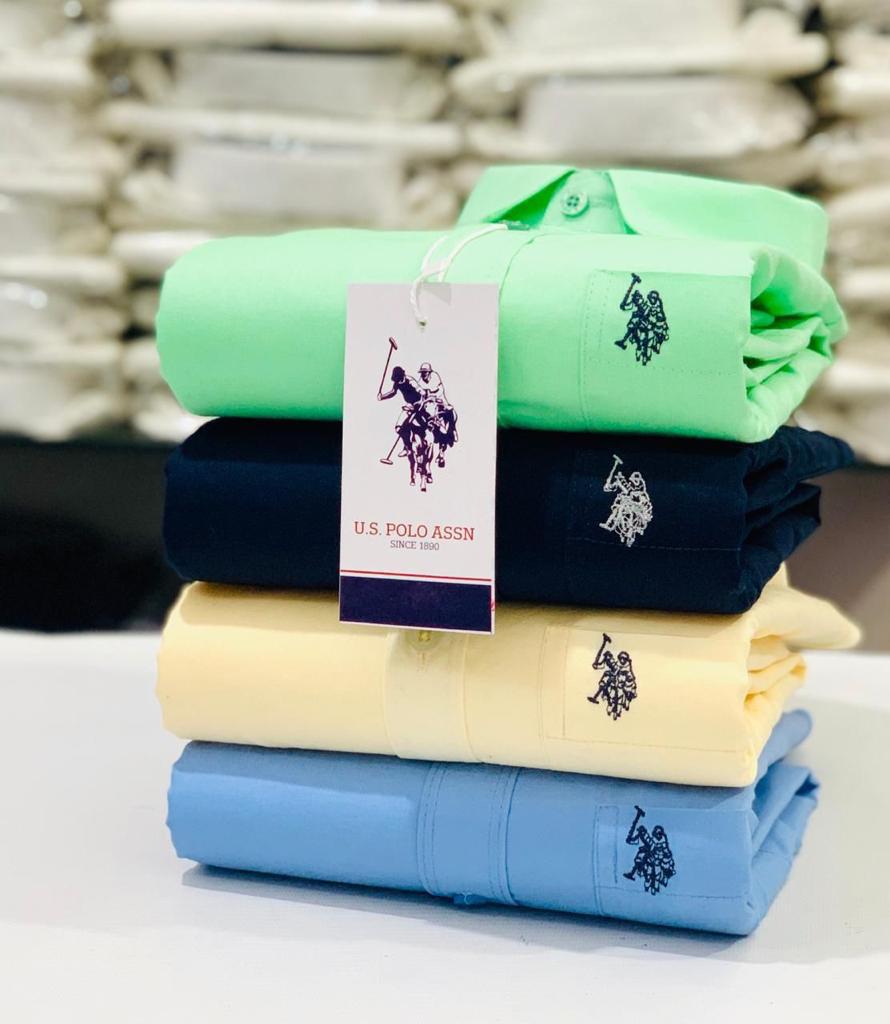 Us Polo Plain Shirts (Combo Of 4 Pieces)