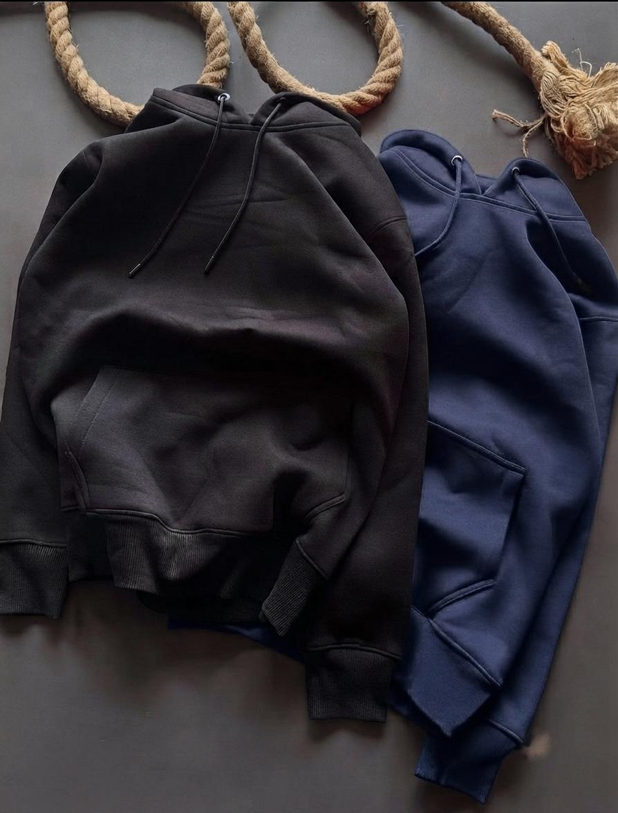 Premium Winter Hoodie Combo – Black & Navy | 2 Piece