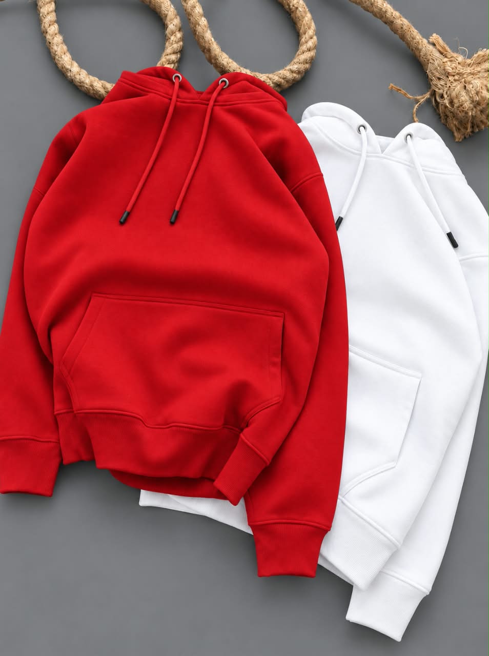 Premium Winter Hoodie Combo – Red & White | 2 Piece