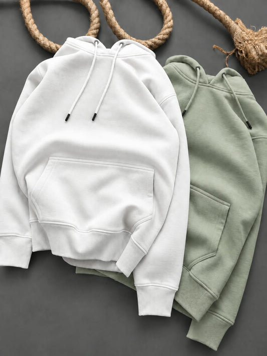 Premium Winter Hoodie Combo – Black & Pista| 2 Piece